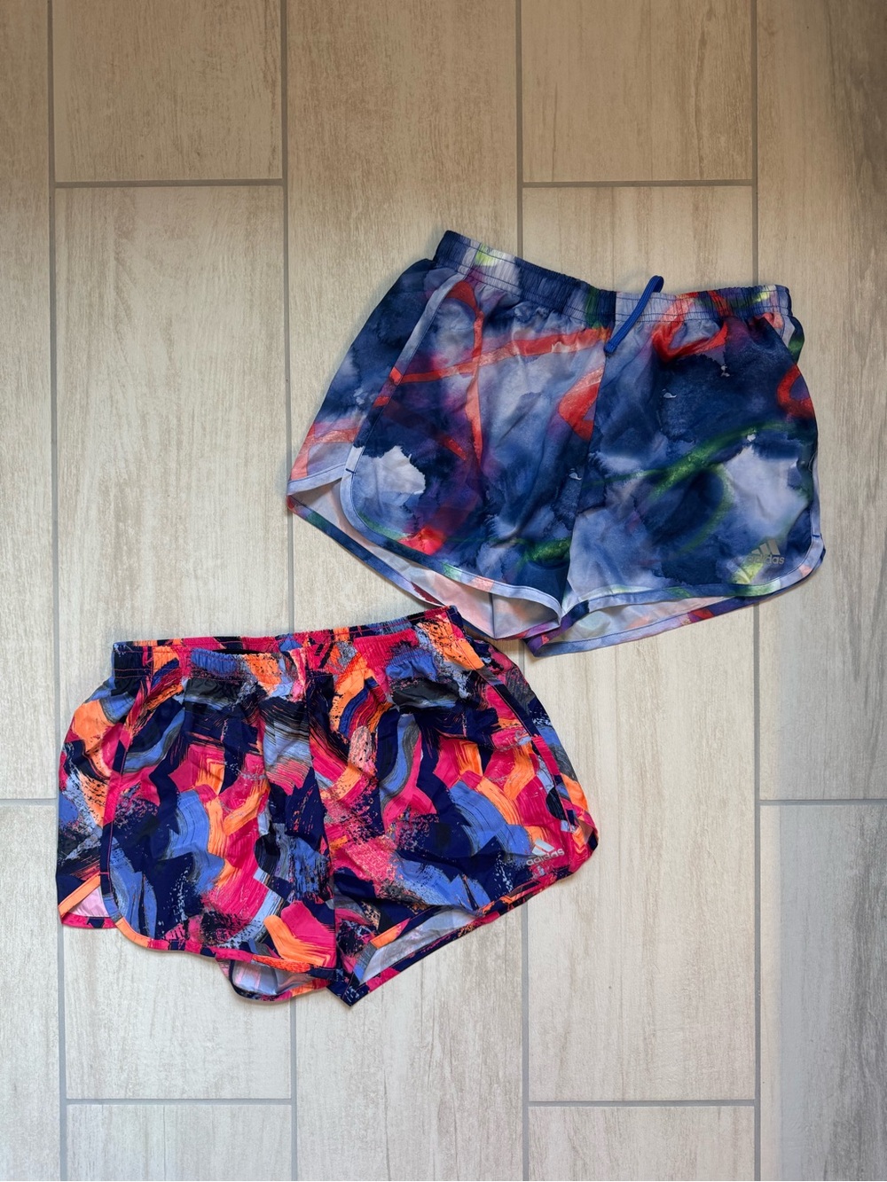 adidas Women’s Multicolor Navy & Bright Print Athletic Shorts Set